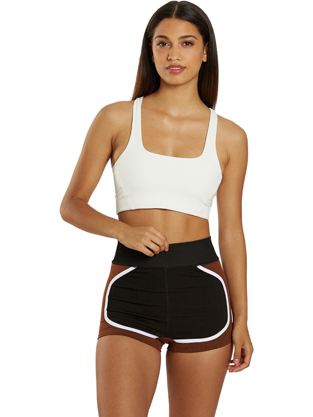 FP Movement There You Go Run Shorts XS Black Brown High Rise Micro Seamless